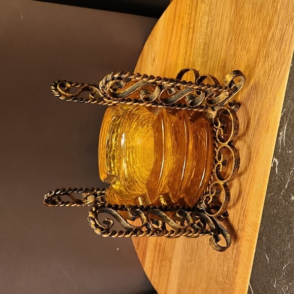 Accents Vintage Retro Mid Century Stacking Ashtrays With Wrought Iron